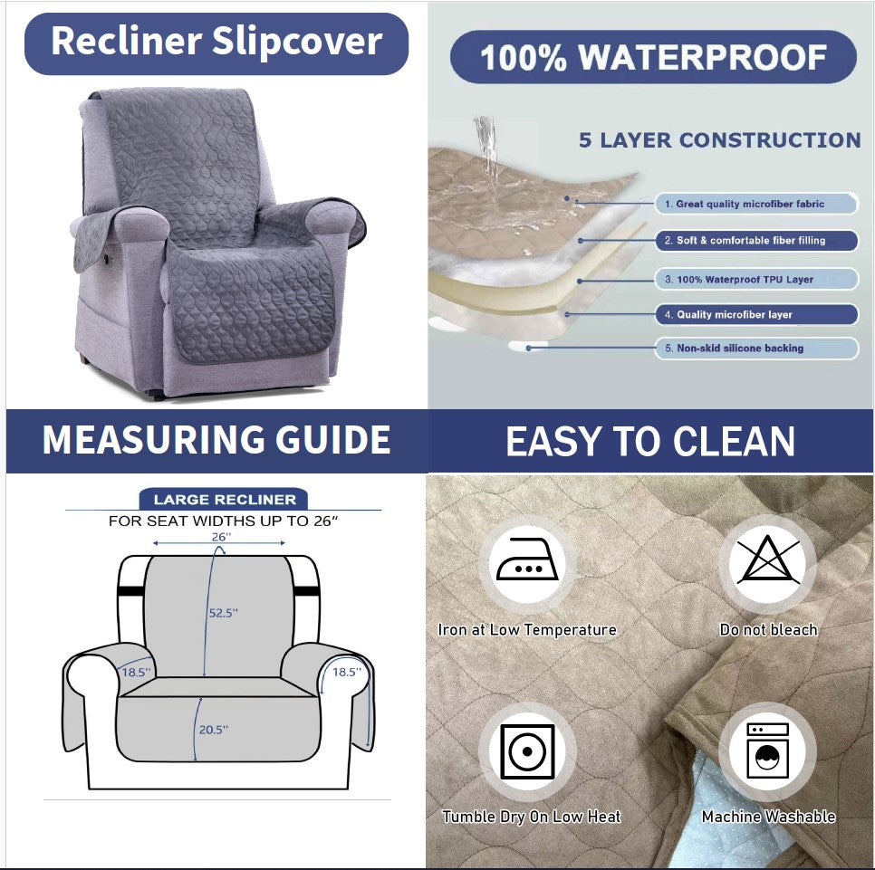 Water Proof Recliner/Lift Chair Protection Covers