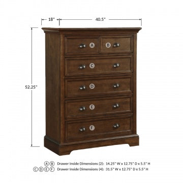 Tamarack Hazelnut 41" 6-Drawer Chest