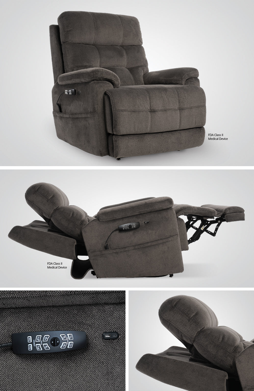 MM-3975 Mega Motion Medical Grade Leather Lift Recliner SR