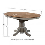 Barnwell 57" Pedestal Table w/ 15" Butterfly Leaf