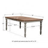 Barnwell 78" Leg Table with 18" Butterfly Leaf