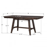 Daphne 78" Tall Table w/ 12" Leaf