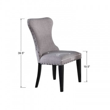 Encore Ebony Upholstered Mini Wingback Side Chair