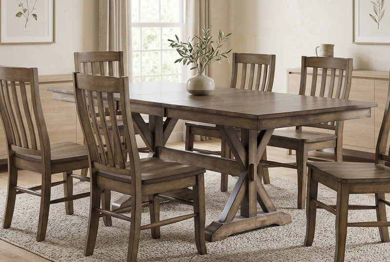 Dining set in a bright, inviting room
