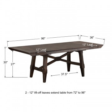 New Haven 96" Trestle Table w/ 2-12" leaves