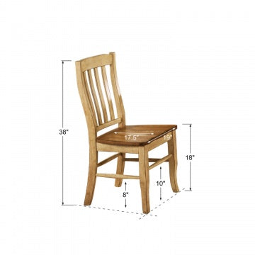 Quails Run - Almond/Wheat Rake Back Side Chair