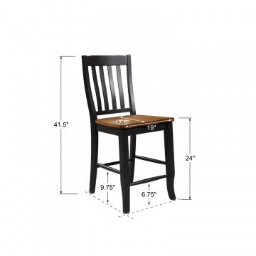 Quails Run - Almond/Ebony 24" Rake Back Barstool