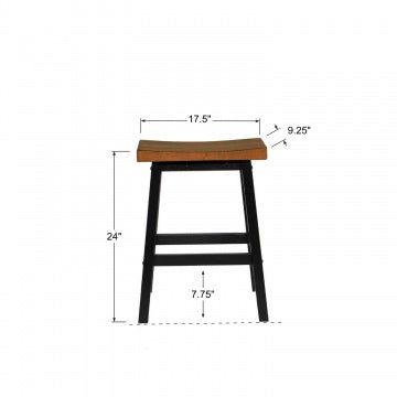 Quails Run - Almond/Ebony 24" Saddle Barstool