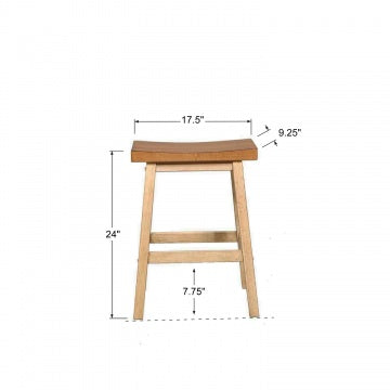 Quails Run - Almond/Wheat 24" Saddle Barstool