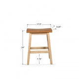 Quails Run - Almond/Wheat 24" Saddle Barstool