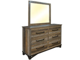 Loft Brown 6 Drawer Dresser and Mirror Closeout