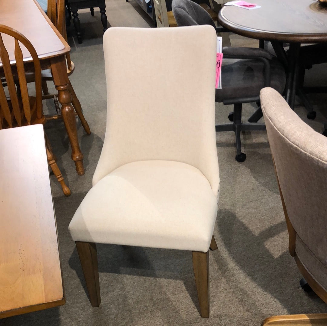 Encore Light Oak Barrel Back Upholstered Side Chair