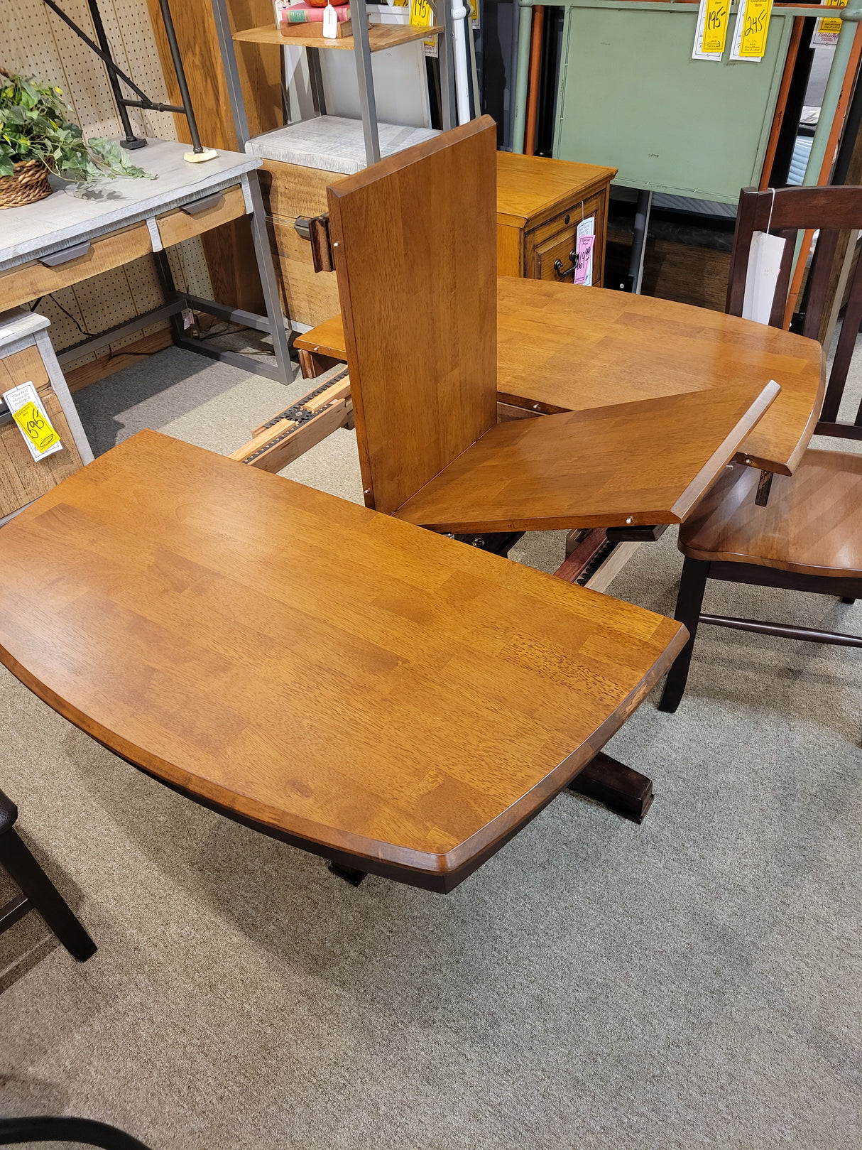 Santa Fe - Chestnut/Espresso 57" Pedestal Table with 15" Butterfly Leaf